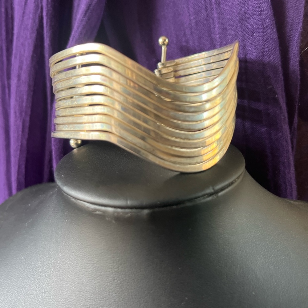 Silver Wave Cuff Bracelet